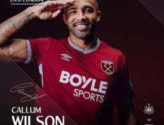 aiyouxi-官方：西汉姆联免签纽卡斯尔前锋卡勒姆-威尔逊